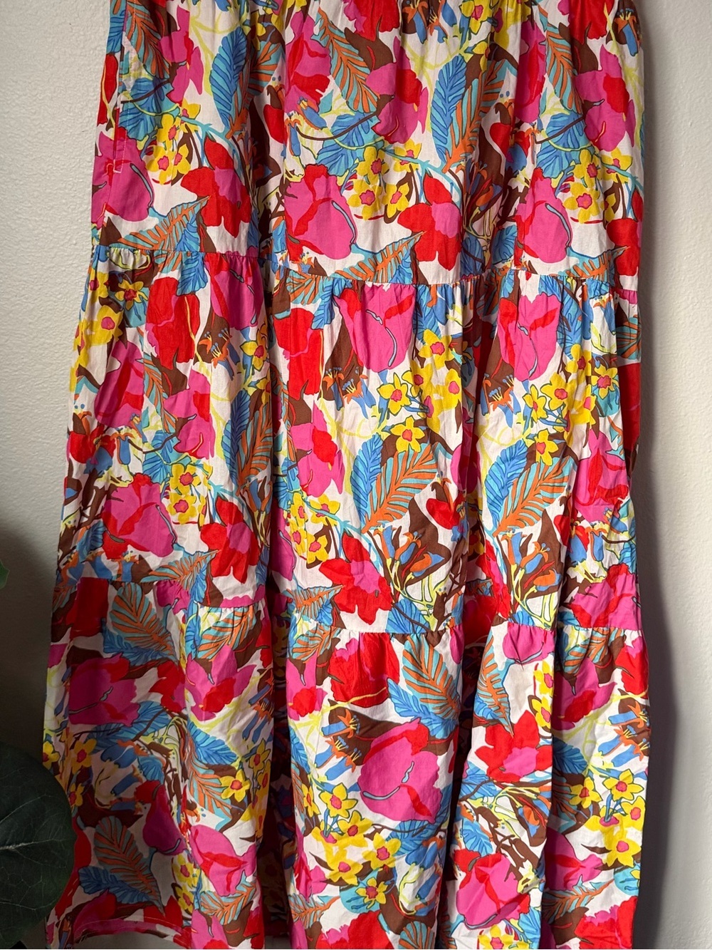 J McLaughlin Masie Floral Tiered Maxi Skirt - Multicolor Boho Resortwear XL - Picture 2 of 4